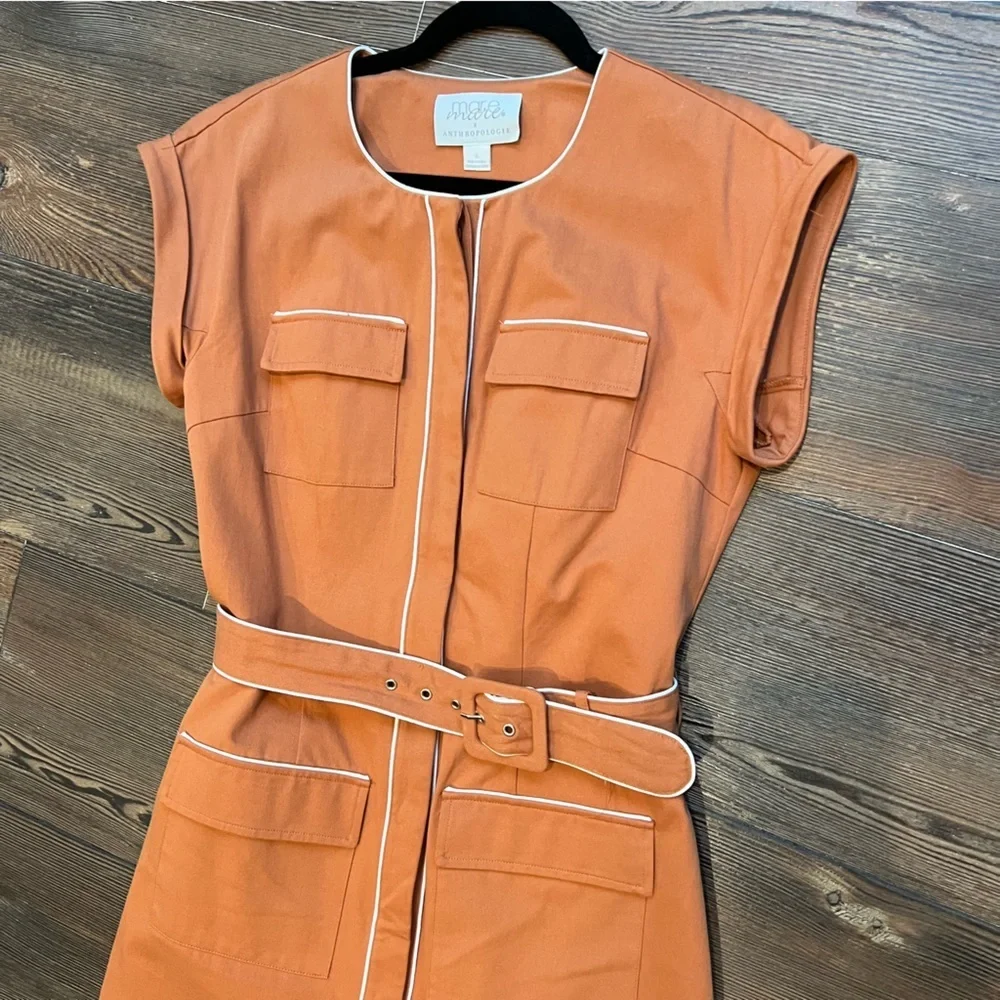 Mare mare x Anthropologie honey white piping button up shirt dress
size Small - Picture 8 of 16